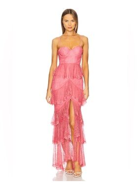 Majorelle Zelda Fitz Tier Gown in Passion Pink